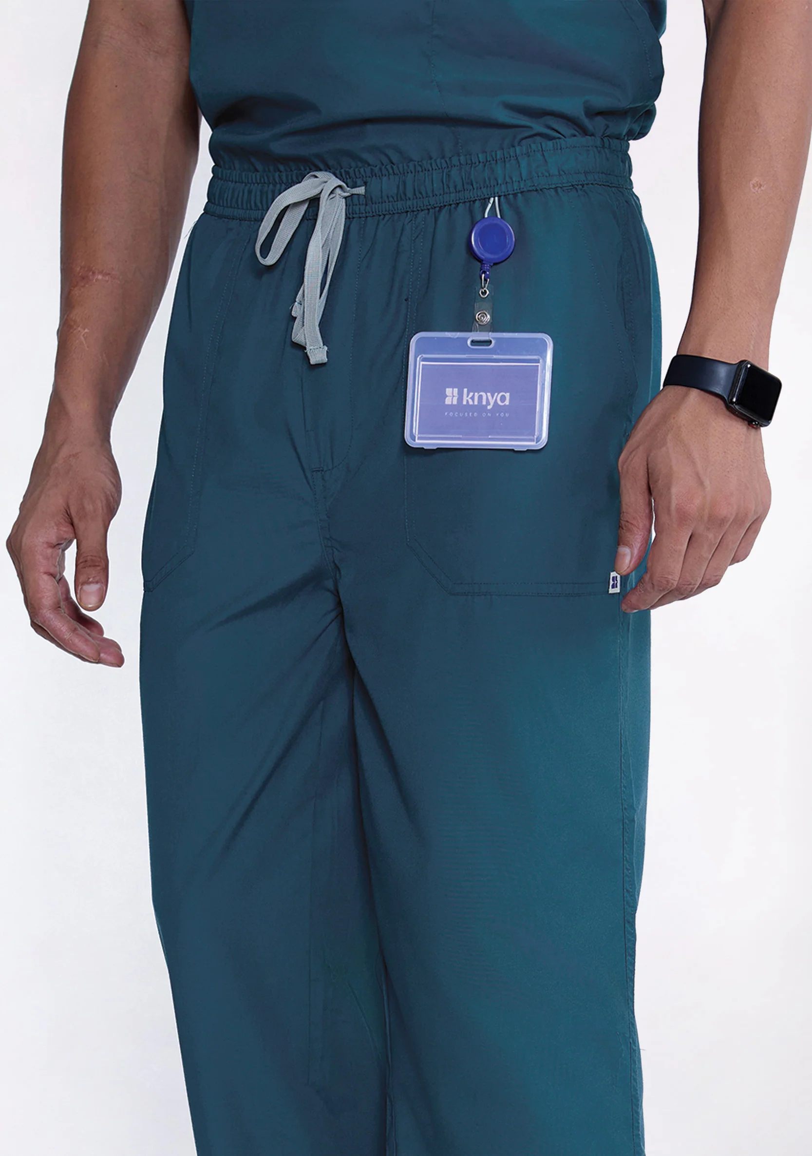 Classic Men's Mandarin Collar (Forest Green) Scrub - Image 5