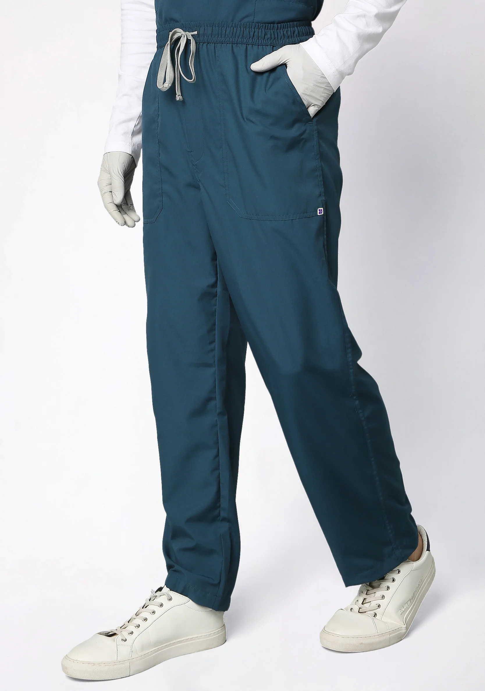 Classic Men's V-Neck (Forest Green) Plus Size Scrub - Image 4