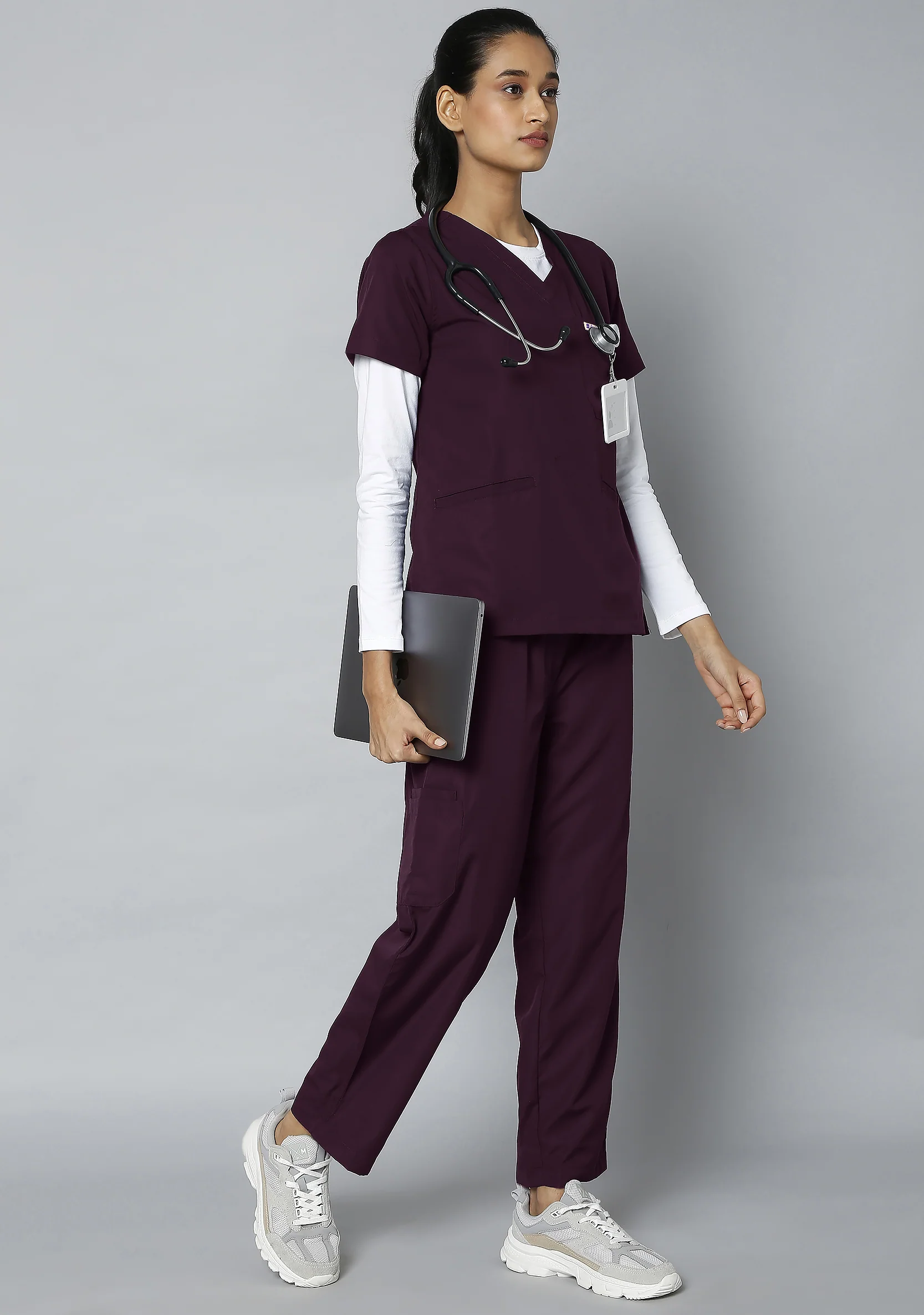 Classic Women's 10 Pocket (Wine) Scrub - Image 4
