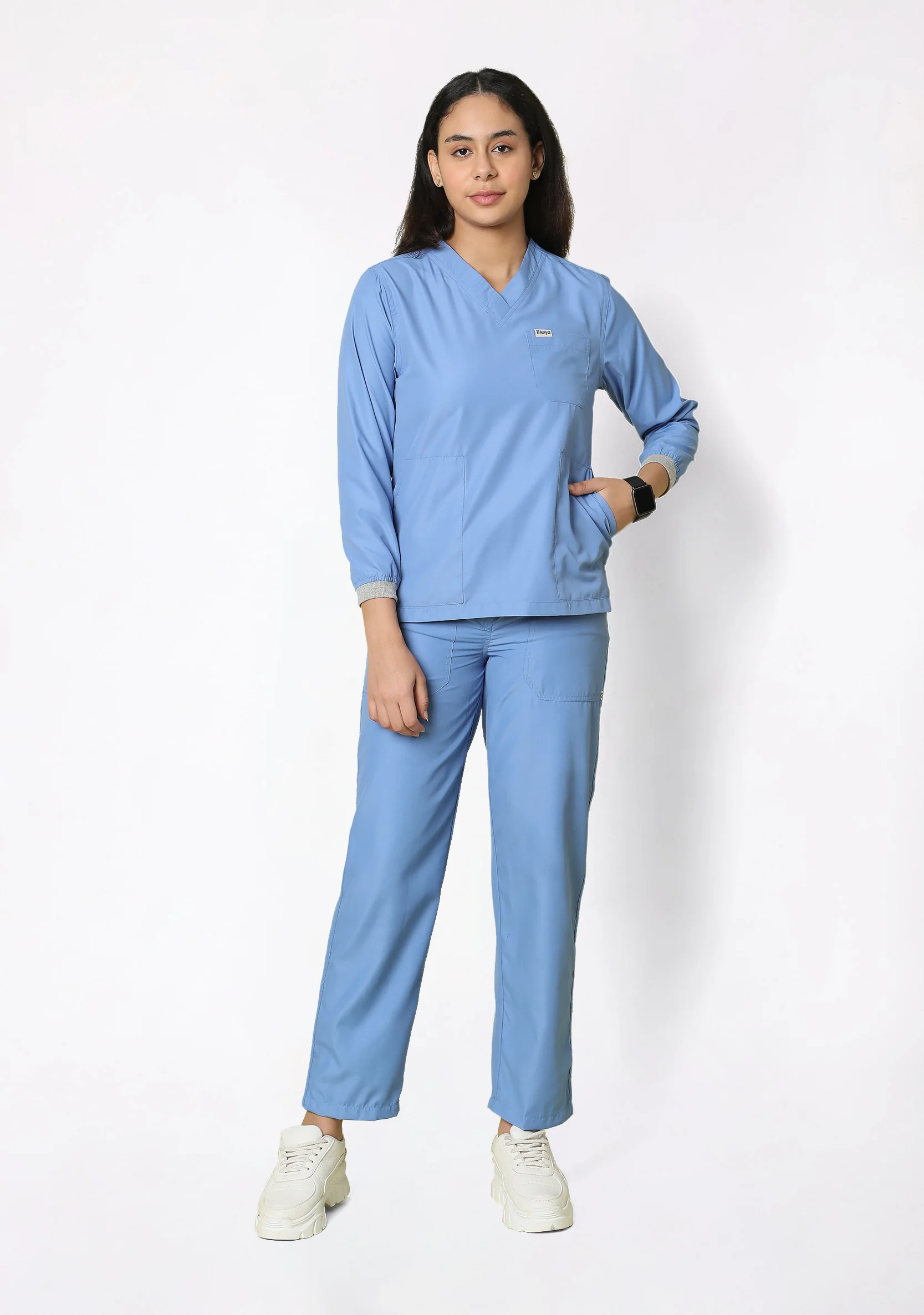 Classic Women's Longsleeves (Ceil Blue) Scrub - Image 4