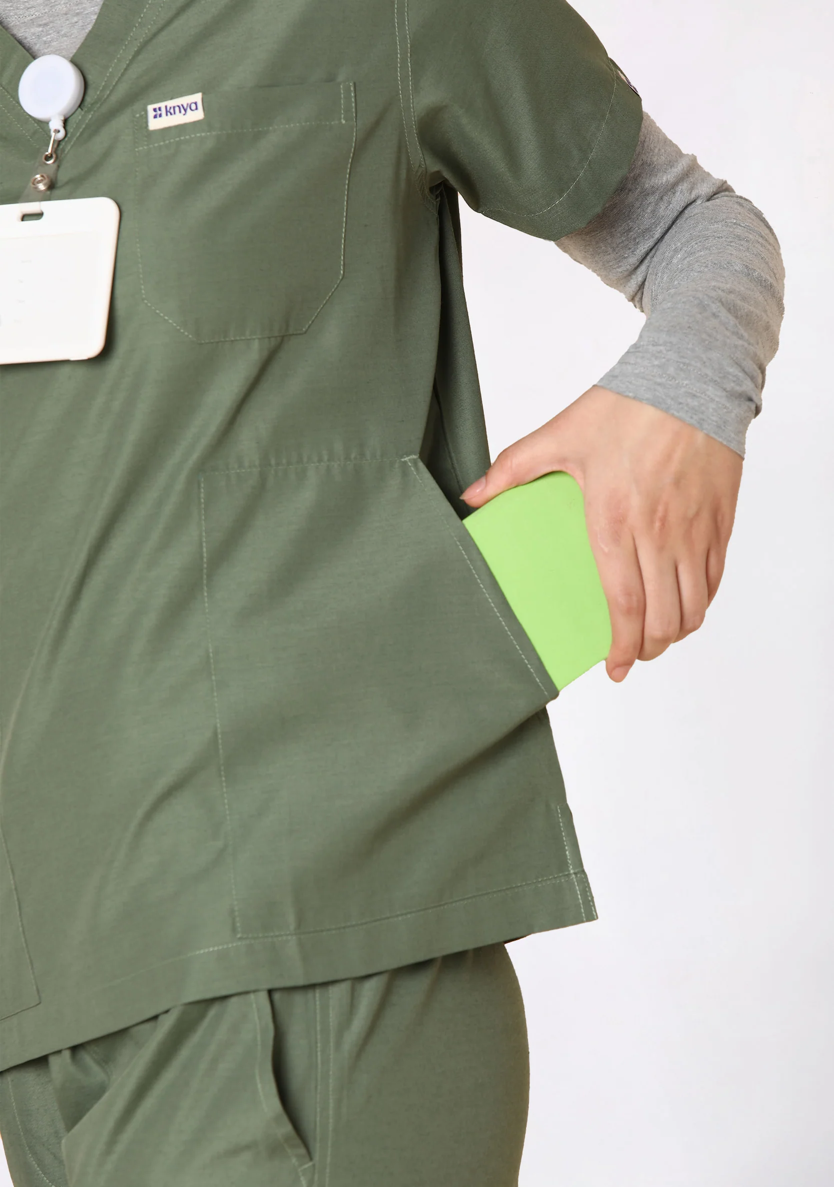 Classic Women's V-Neck (Olive) Scrub - Image 3