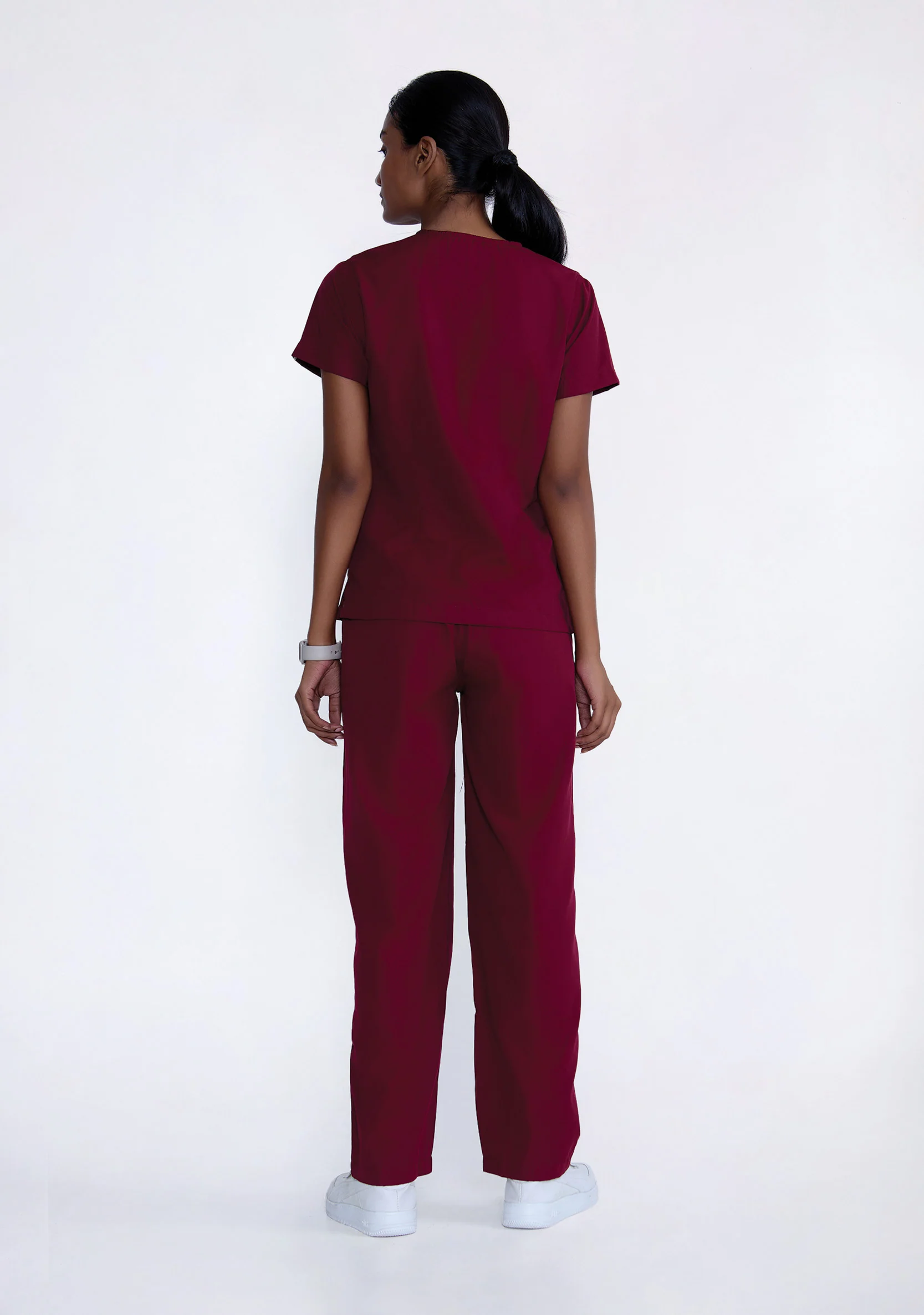 Classic Women's V-Neck (Maroon) Scrub - Image 7