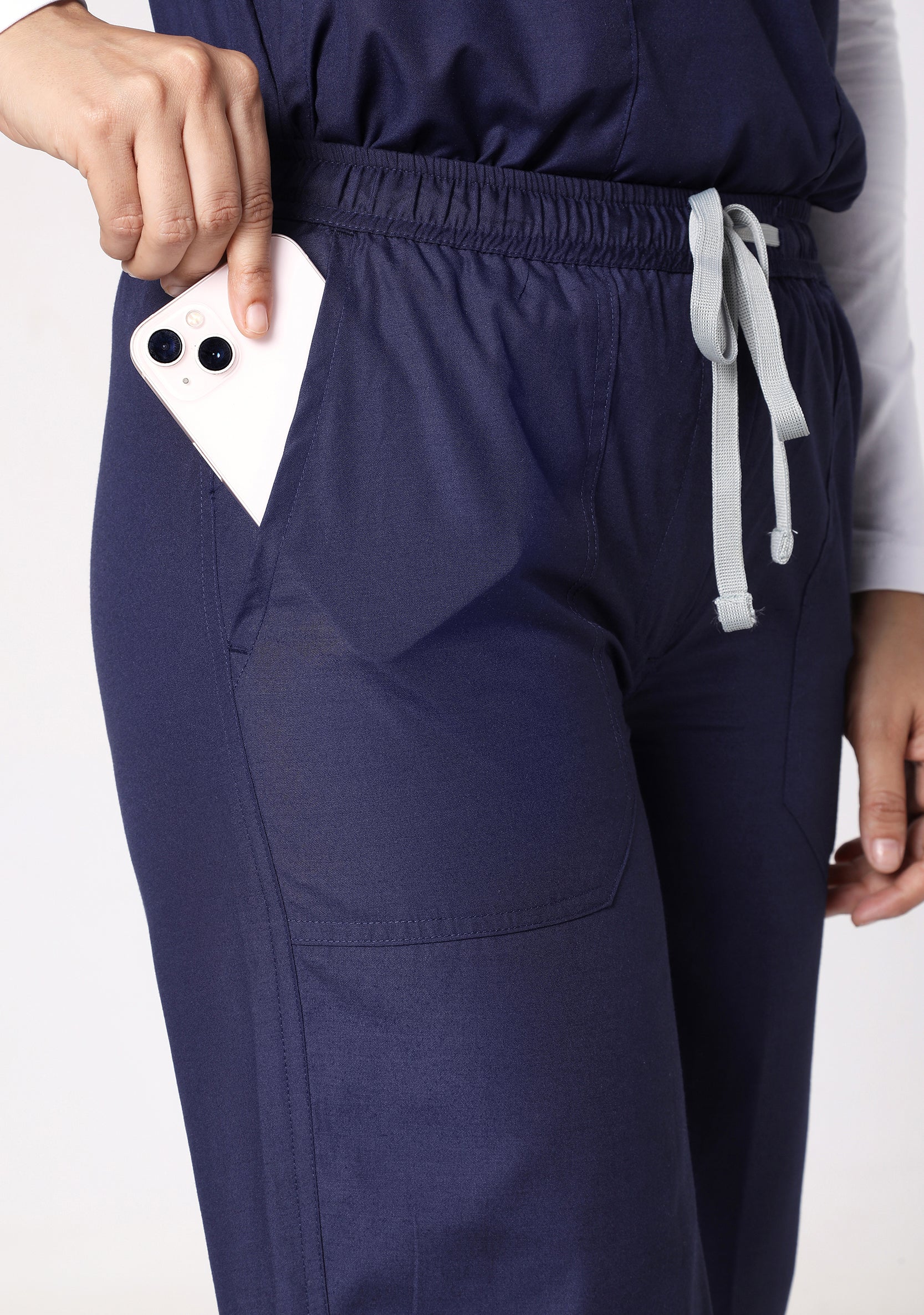 Classic Women's V-Neck (Navy) Scrub - Image 3