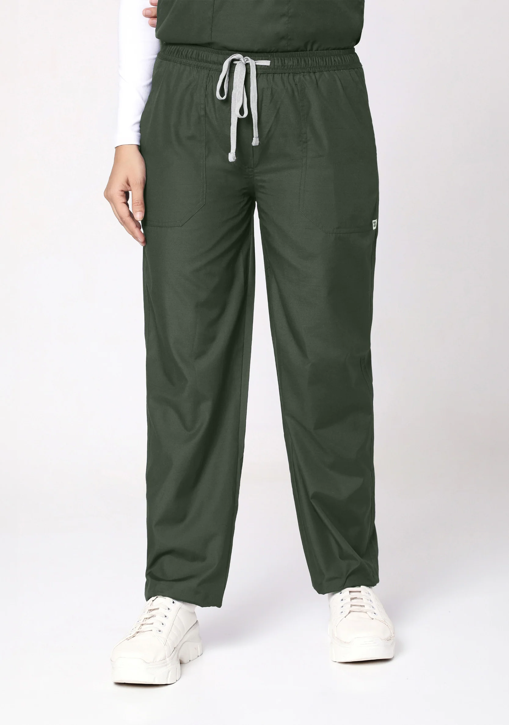 Classic Women's V-Neck (Military Green) Scrub - Image 3