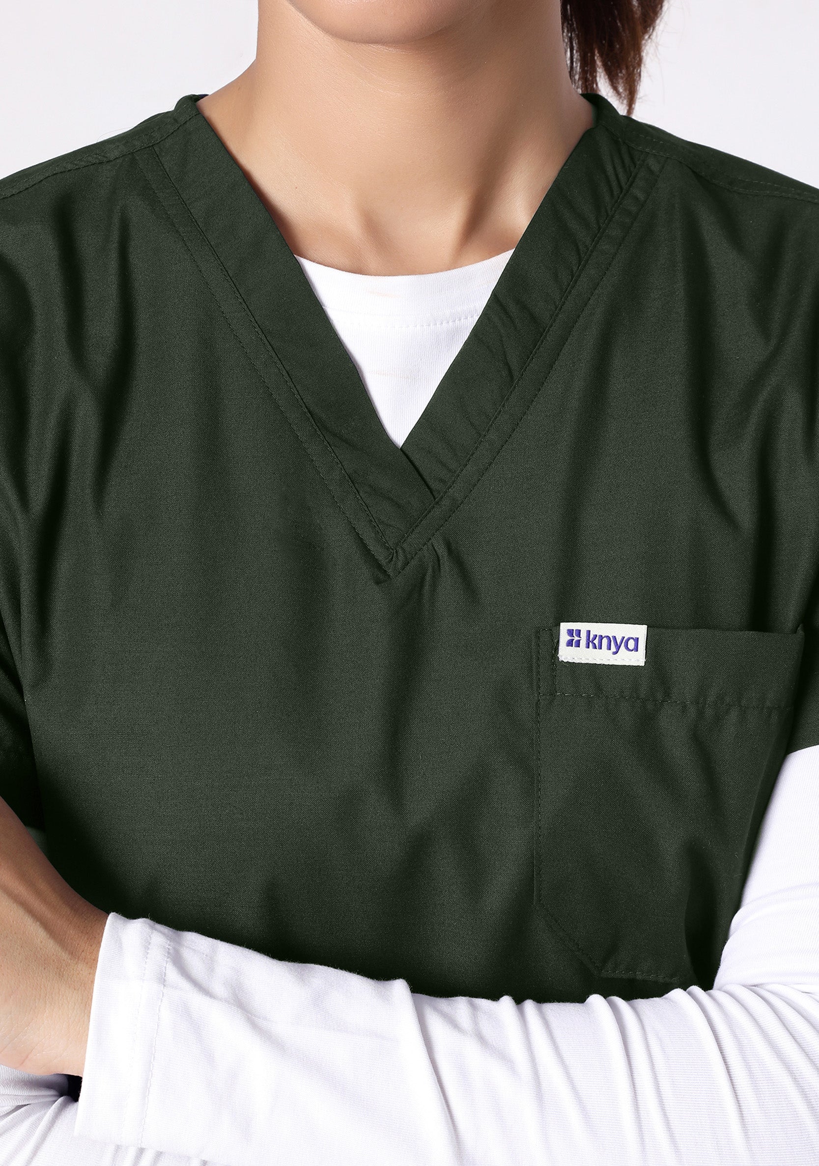 Classic Women's V-Neck (Military Green) Scrub - Image 6