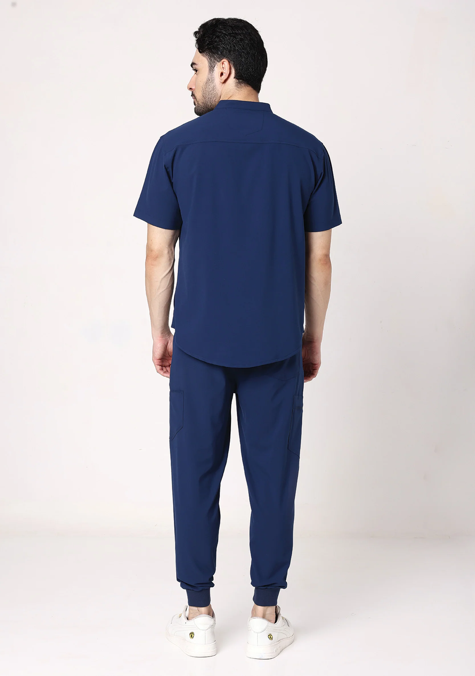 ecoflex™ Men's Mandarin Collar (Navy) Scrubs - Image 8