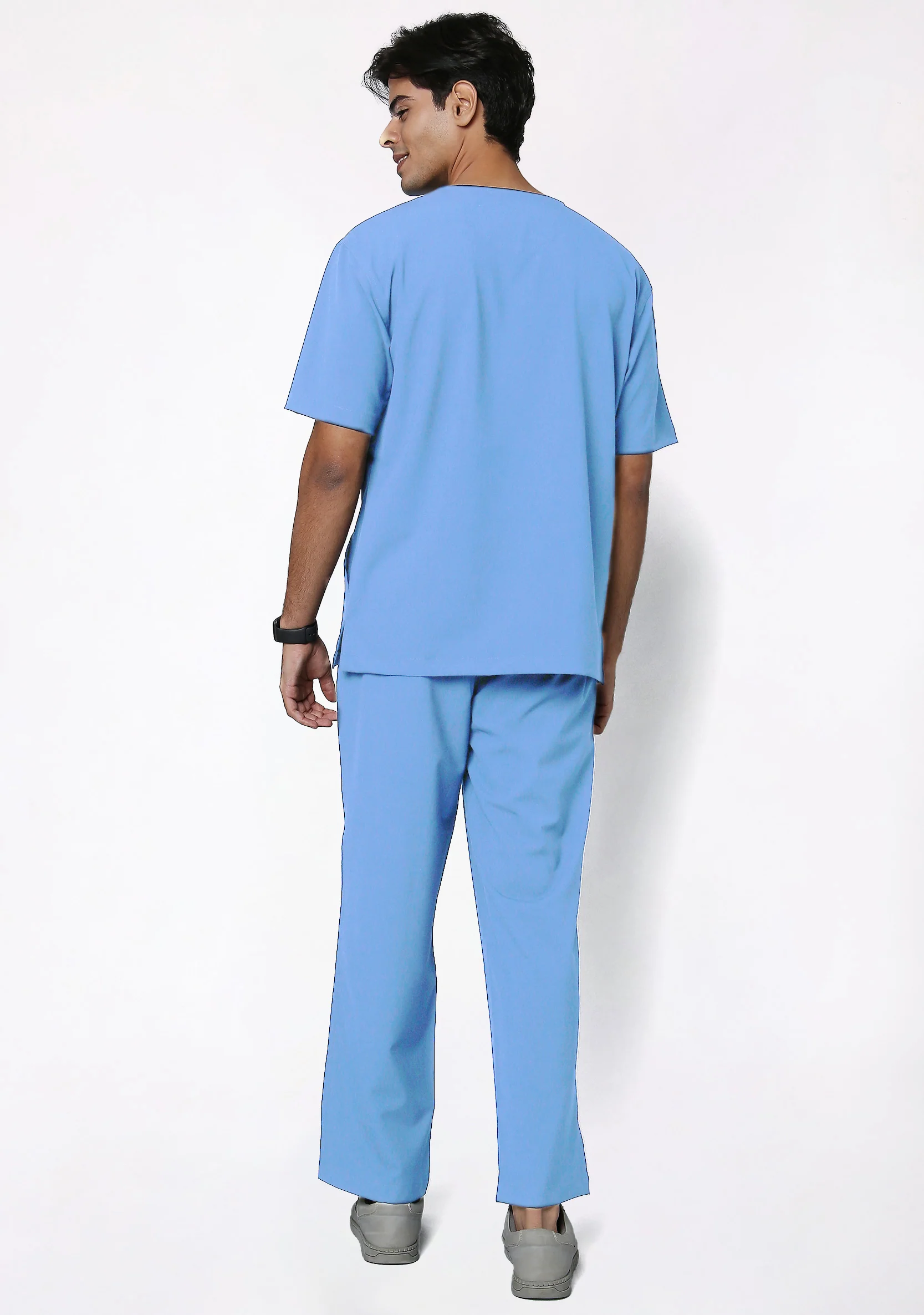 ecoflex™ Men's V-Neck (Ceil Blue) Scrub - Image 4