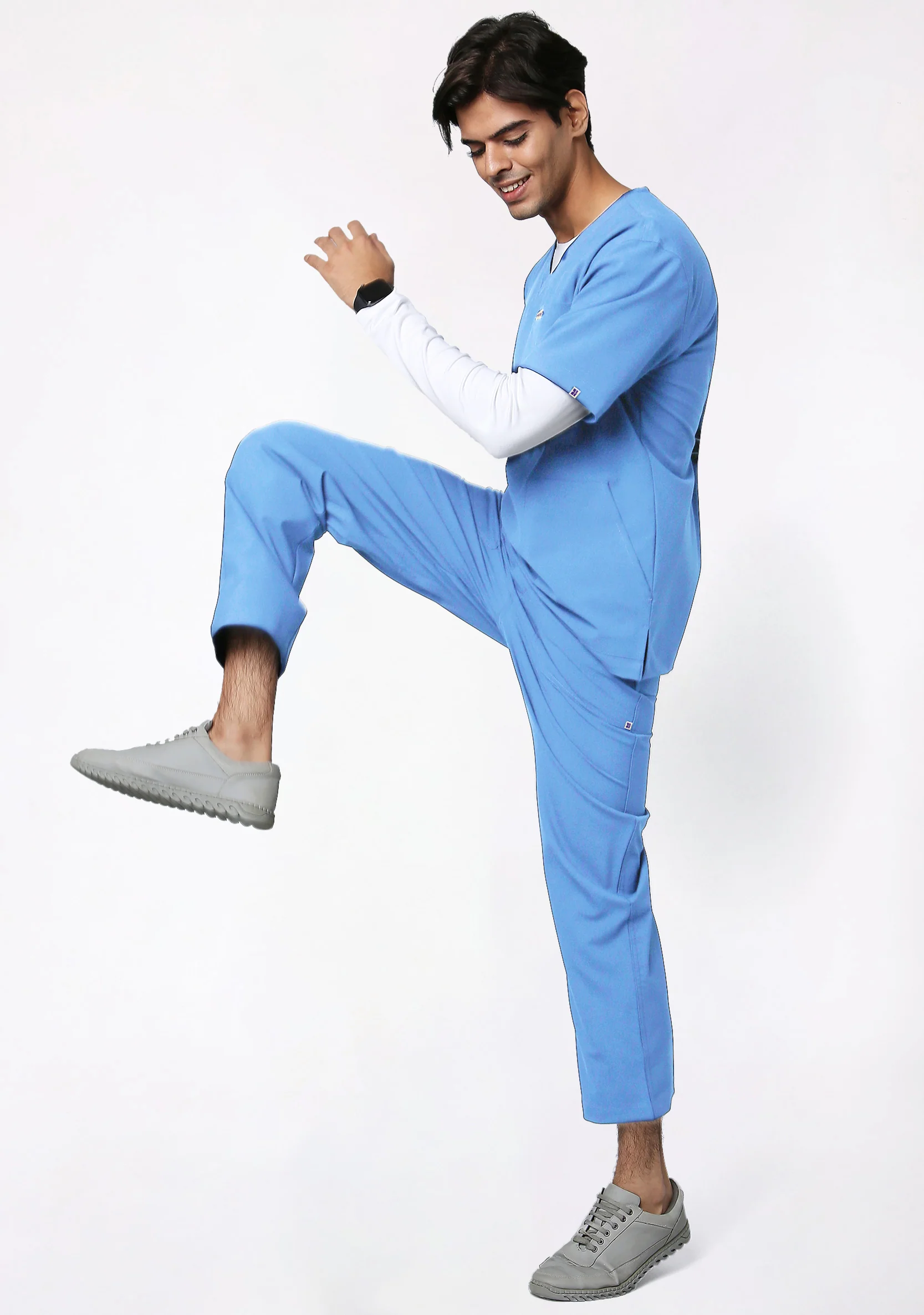 ecoflex™ Men's V-Neck (Ceil Blue) Scrub - Image 5
