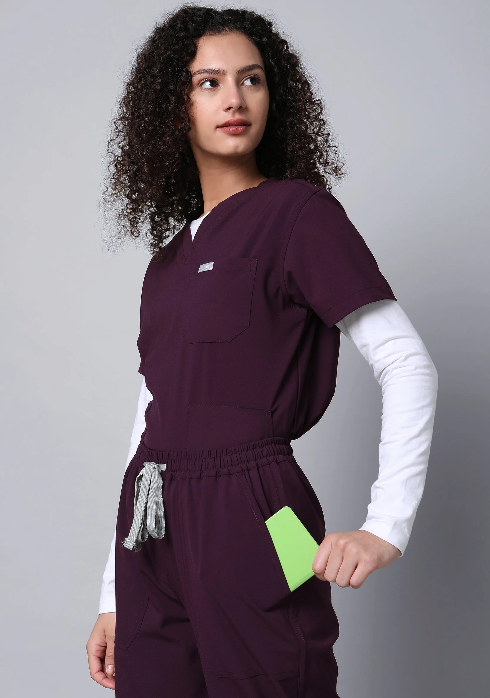 Ecoflex Women's 2 Pocket (Wine) Scrub Bottom - Image 3