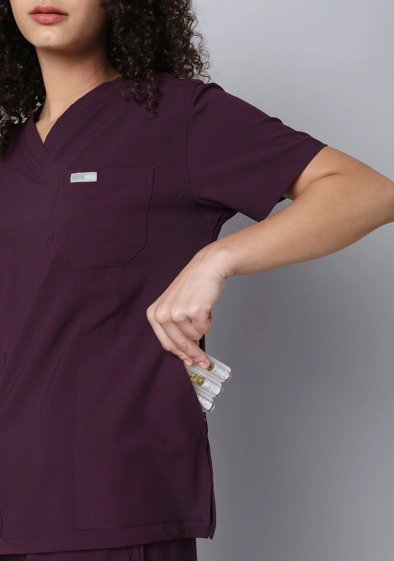 Ecoflex Women's 2 Pocket (Wine) Scrub Bottom - Image 5