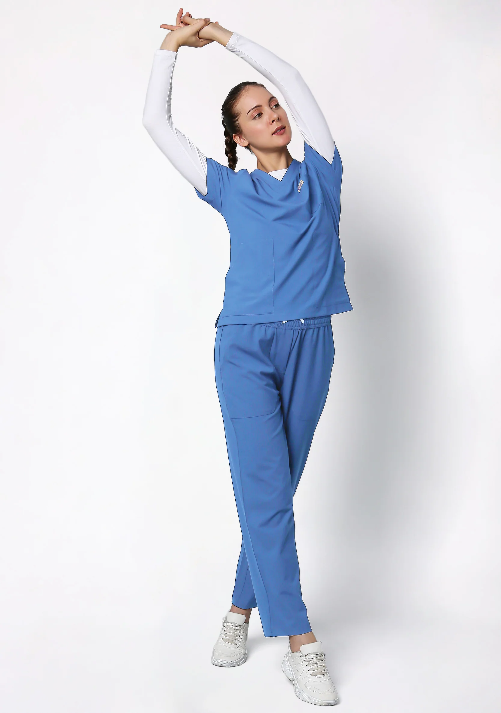 ecoflex™ Women's V-Neck (Ceil Blue) Scrub - Image 6