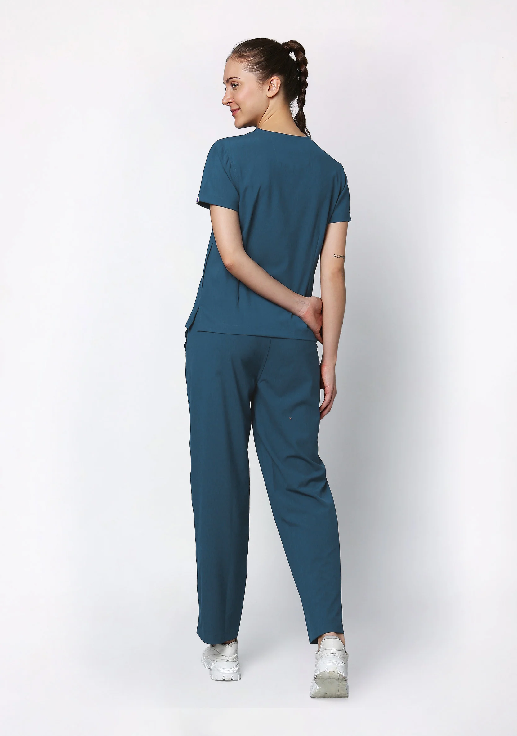 ecoflex™ Women's V-Neck (Forest Green) Scrub - Image 5